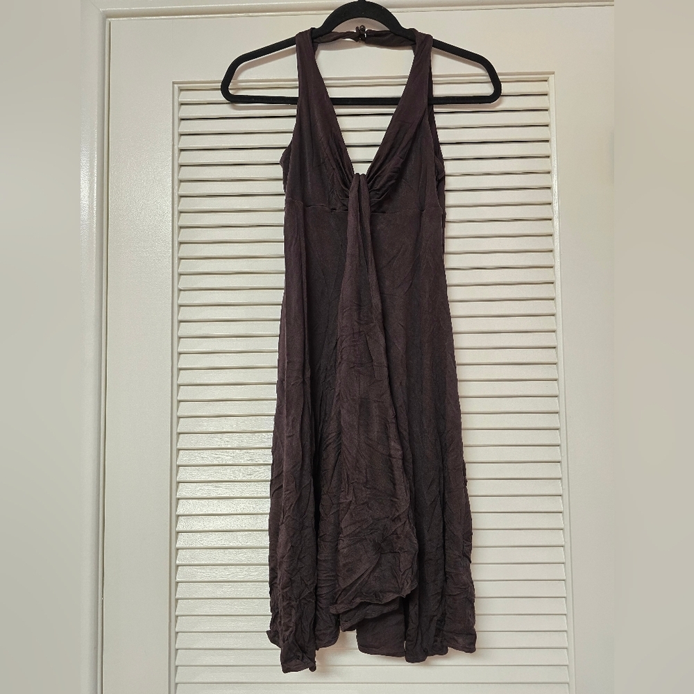 Banana Republic - (Petite) Brown Classic Cocktail Sleeveless Halter Dress